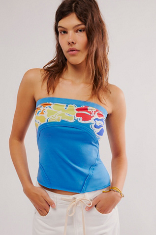 Blue Crush Tube Top at Free People in Blue Combo, Size: Large