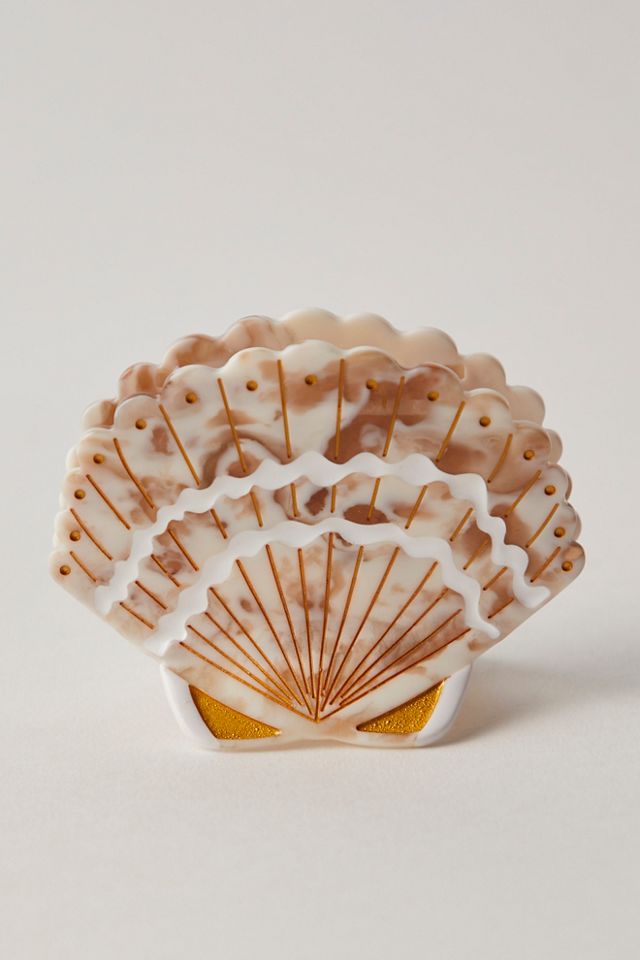 Solar Eclipse Hand Painted Seashell Claw Clip #2