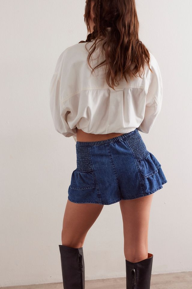 We The Free Alani Pull-On Chambray Shorts #1