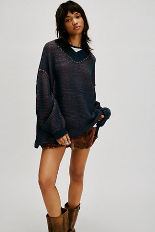 Maisie Jumper at Free People in Midnight Cedar Combo, Size: Small