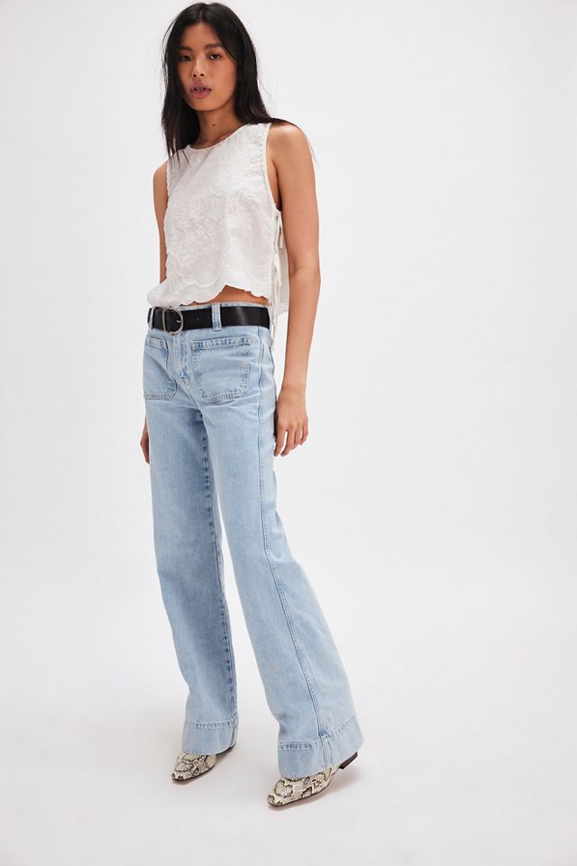 Free People Patched Boot Cut Jeans purchases