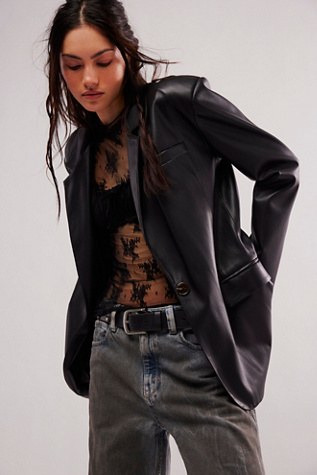 Free people outlet faux leather jacket