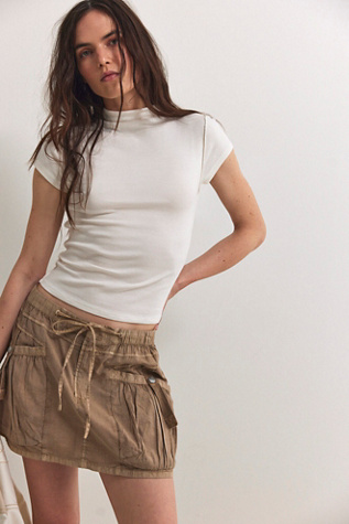 We The Free Play It Cool Mini Skirt at Free People in Tan, Size: S