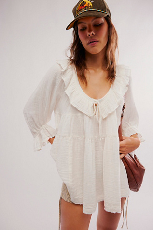 We The Free Sun Sister Top at Free People in Optic White, Size: Small