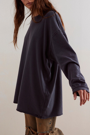 We The Free Ellen Long-Sleeve Tee at Free People in Black, Size: XS