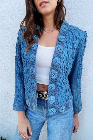 90s Textured Cotton Denim Jacket Selected by Madly Vintage