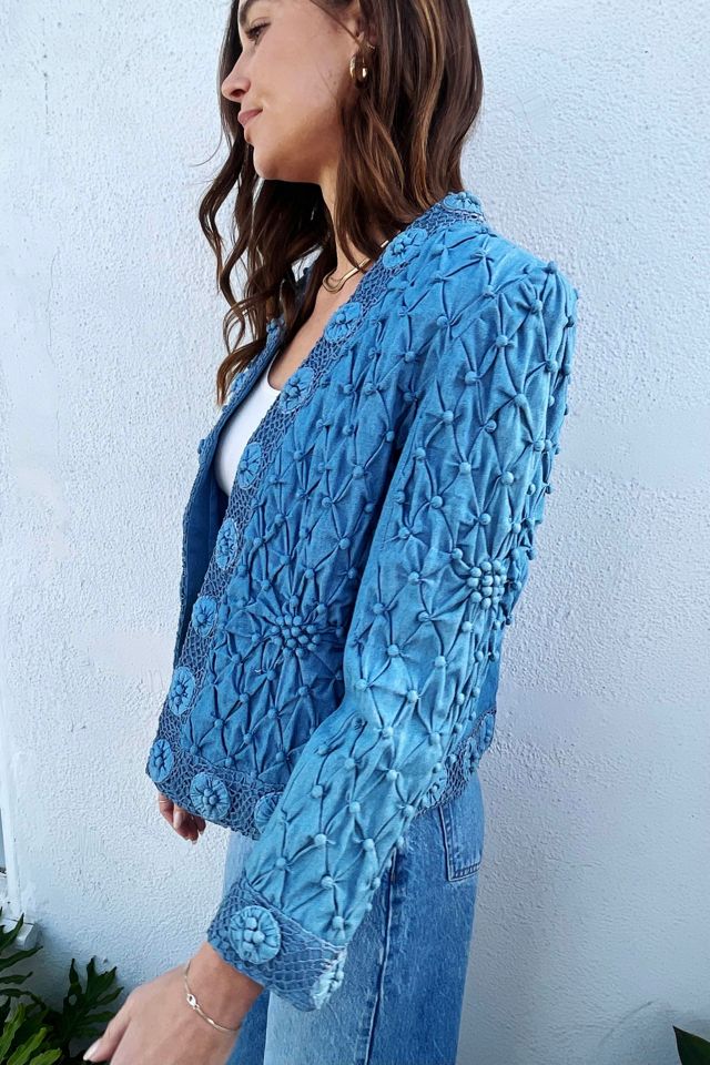90s Textured Cotton Denim Jacket Selected by Madly Vintage #2