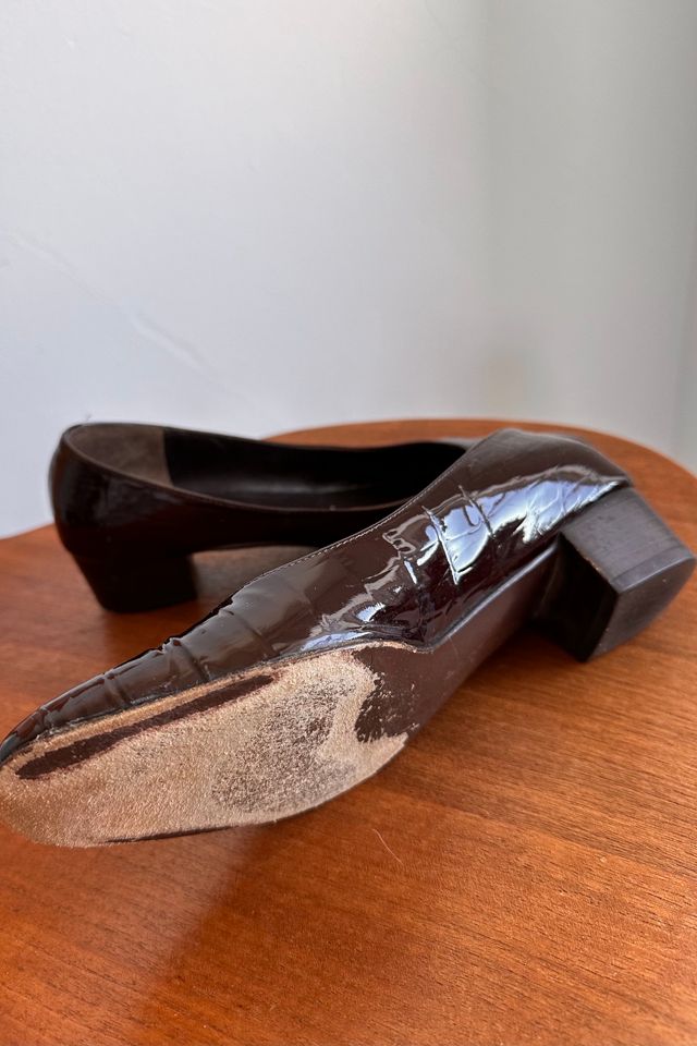 Vintage Croc Pattern Patent Leather Ferragamo Heel Selected by KA.TL.AK #2