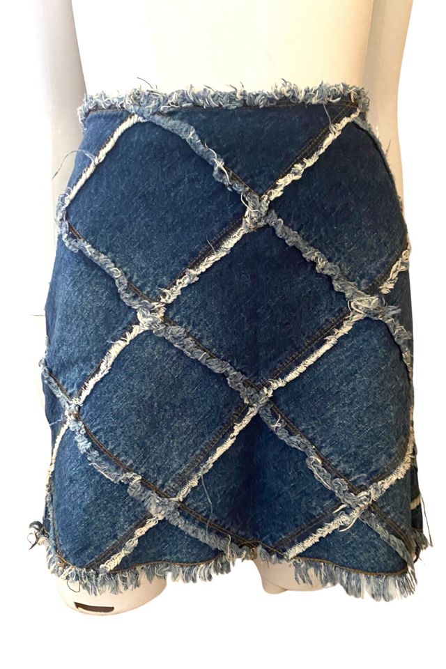 Y2K Denim Patchwork Mini Skirt Selected By Ritual Vintage | Free