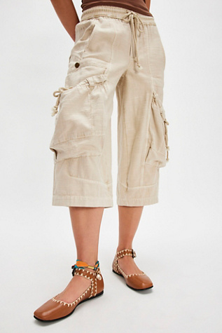Crochet Mystic Mary Jane Flats by FP Collection at Free People in Tan, Size: US 6.5