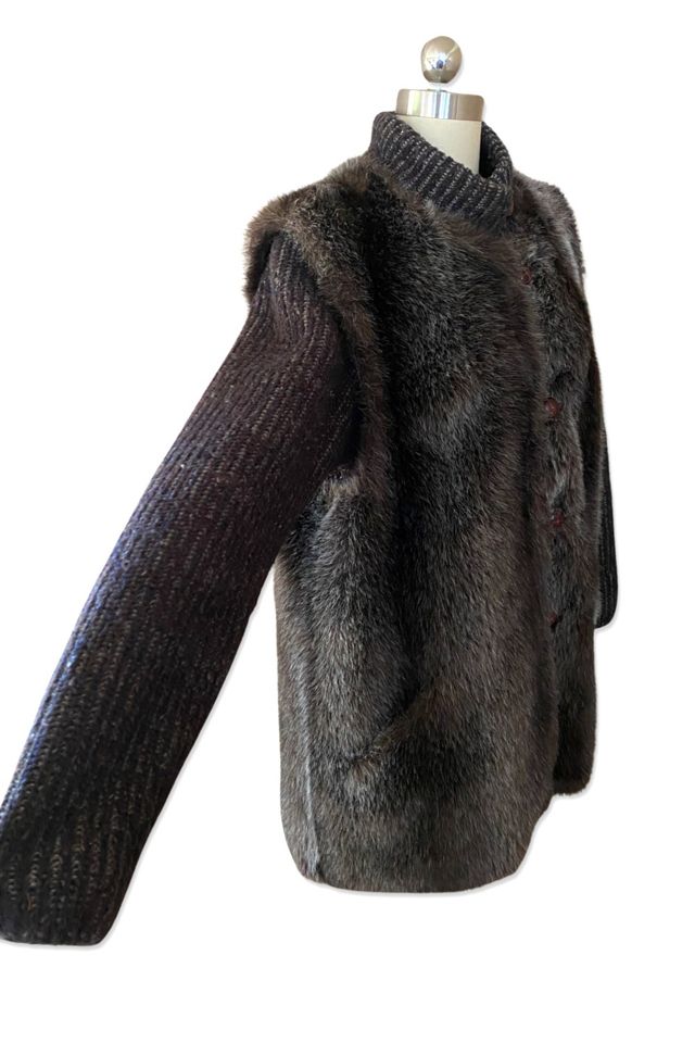 1970s Faux Fur and Knit Winter Jacket Selected By Ritual Vintage #1