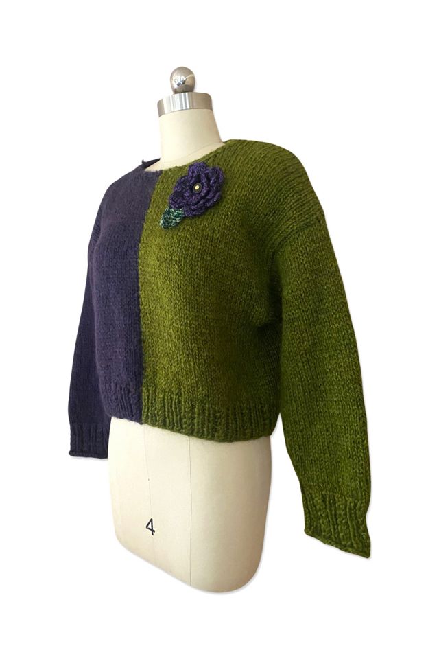 1990s Hand Knit Two Tone Sweater. Selected By Ritual Vintage #1