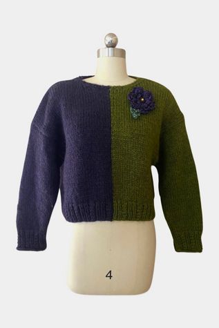 1990s Hand Knit Two Tone Sweater. Selected By Ritual Vintage