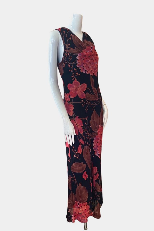 1990s Floral Bias Cut Midi Dress Selected By Ritual Vintage #1