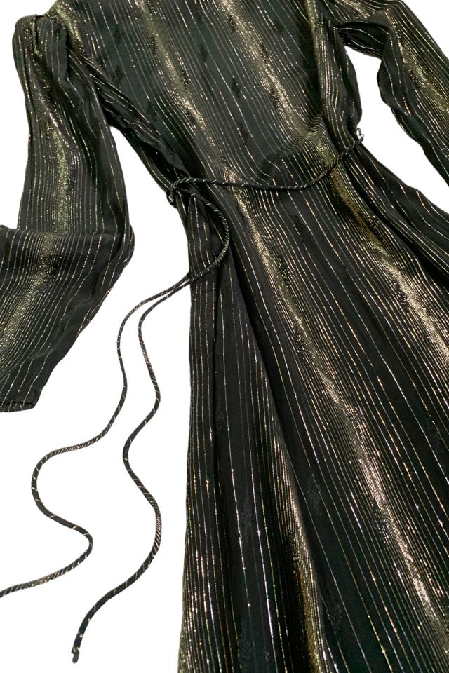 Vintage 1970s Metallic Threads Sheer Dress Selected by SharpLilTeeth #1