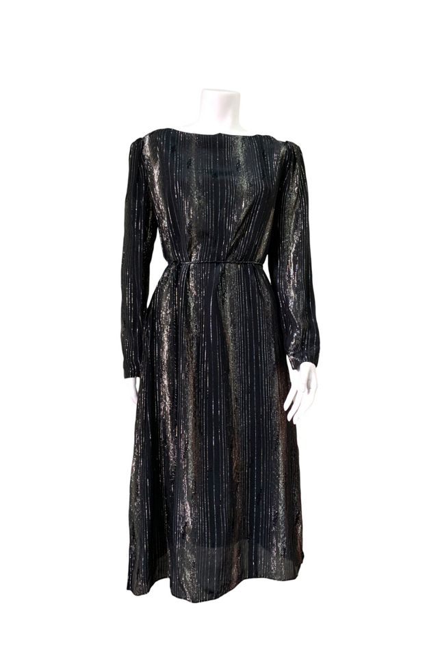 Vintage 1970s Metallic Threads Sheer Dress Selected by SharpLilTeeth #2