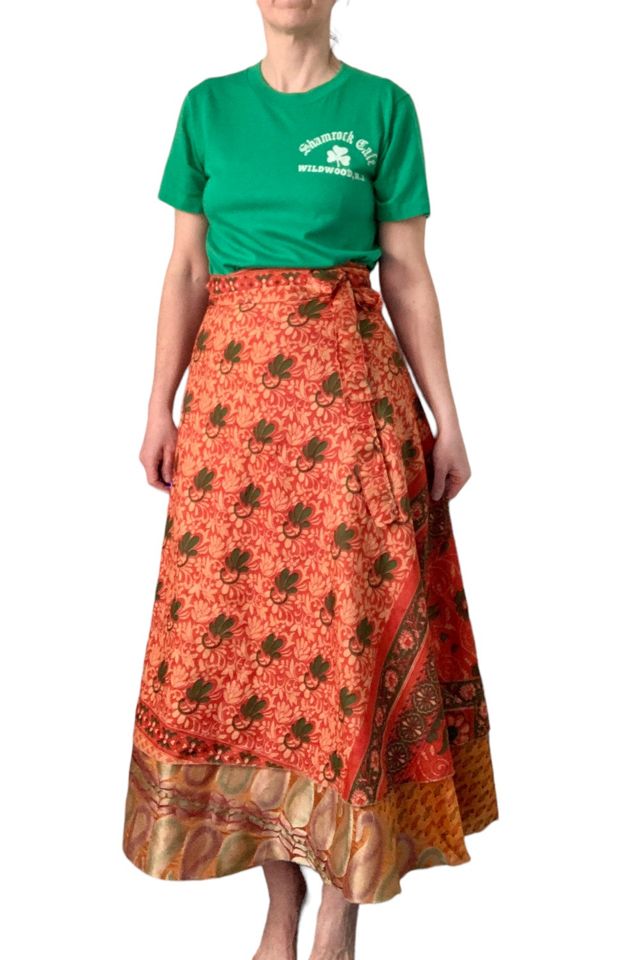 Vintage 1990s Silk Wrap Skirt Selected by SharpLilTeeth #2