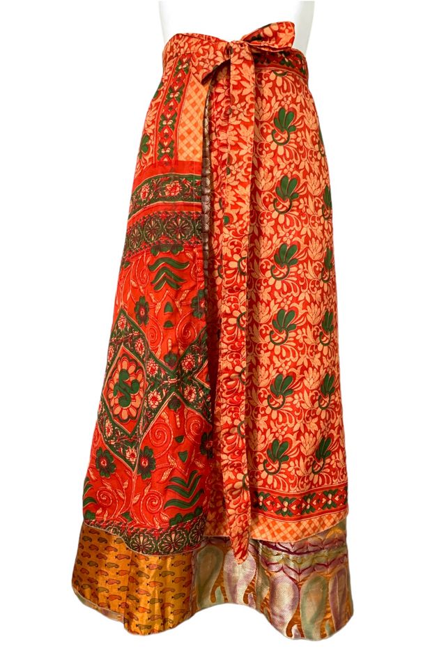 Vintage 1990s Silk Wrap Skirt Selected by SharpLilTeeth #3