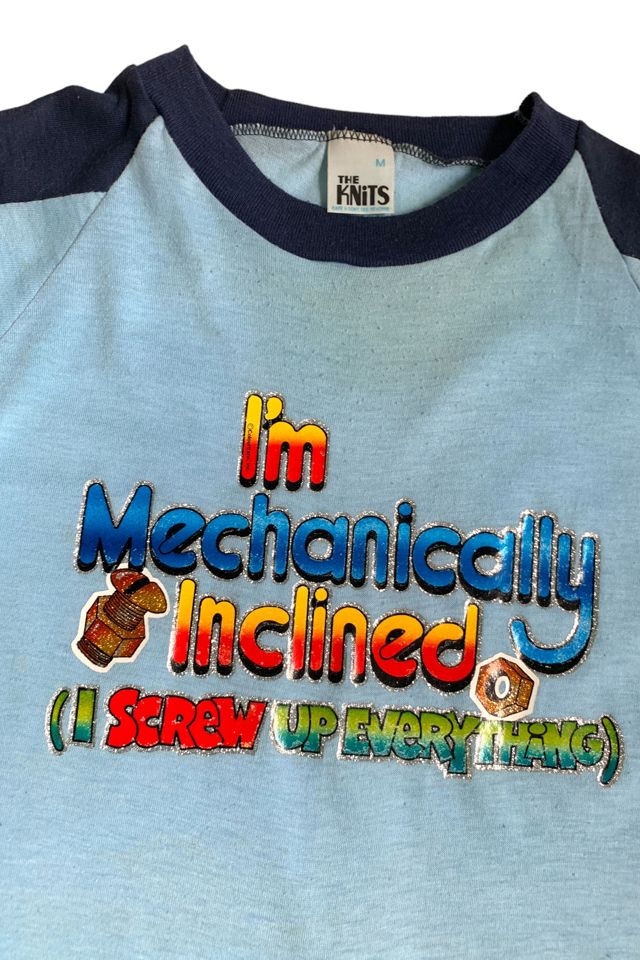 Vintage 1970s Mechanically Inclined Glitter T-Shirt Selected by SharpLilTeeth #1