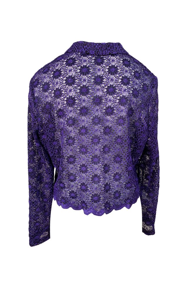 Vintage 1990s Cropped Floral Spiderweb Mesh Top Selected by SharpLilTeeth #3
