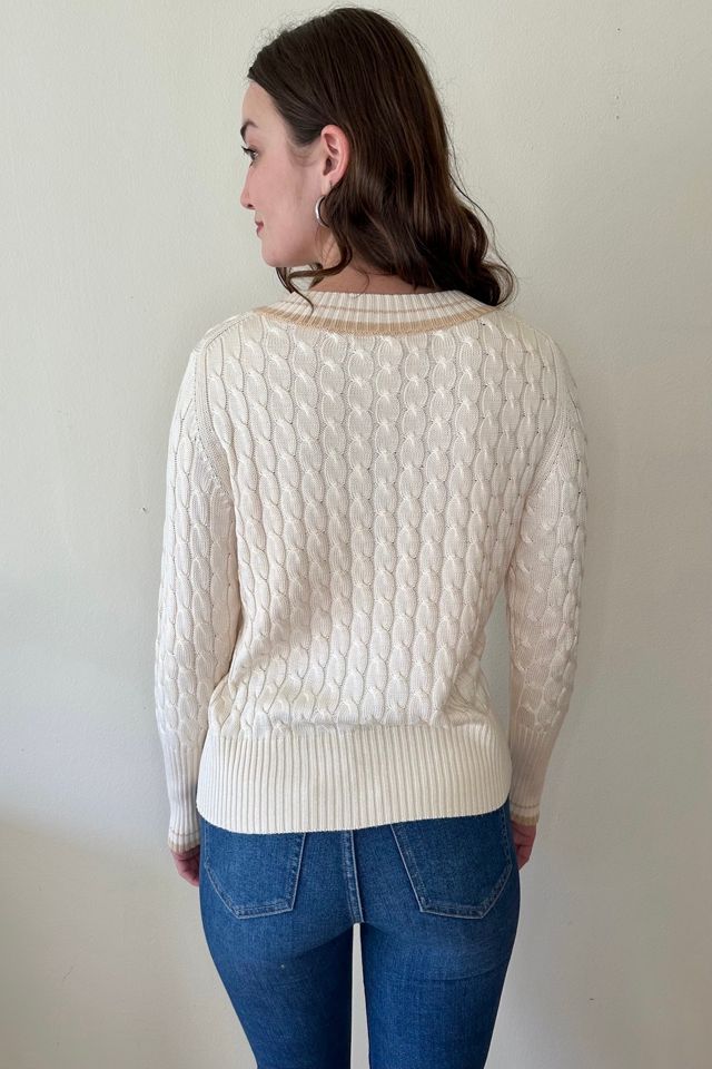 Vintage Cable Knit V-Neck Sweater Selected by Picky Jane #2