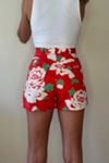 Vintage Moschino Red Printed Cotton Shorts Selected by Picky