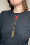 Vintage Gold Tone Chain and Red Glass Bolo Tie Selected by Cherry