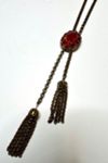 Vintage Gold Tone Chain and Red Glass Bolo Tie Selected by Cherry
