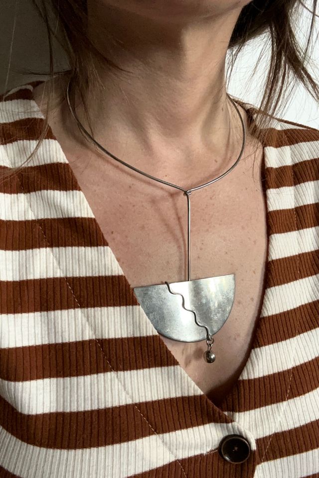 1970s Mesopotamic Half Sphere Modernist Choker Selected by Cherry #1