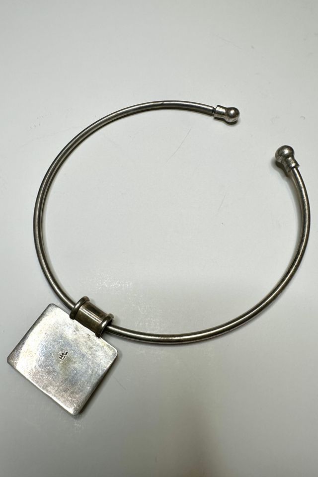 1970s Modernist Sterling Choker with Red Stone Pendant Selected by Cherry #2