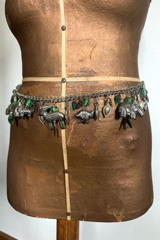 1980s Silver Animal Charm Chain Belt Selected by Cherry #1