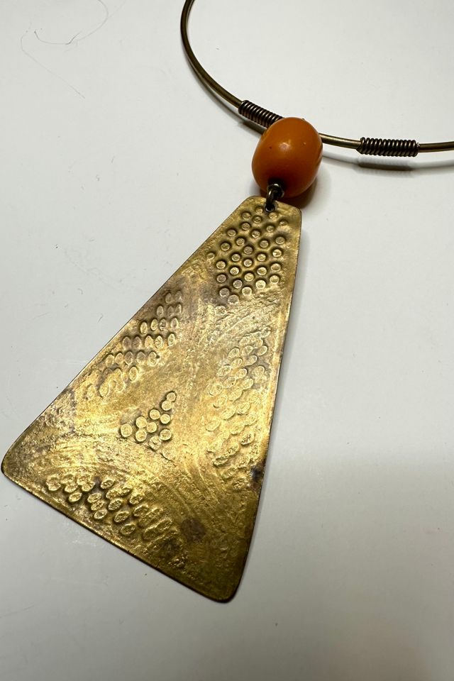 Vintage 1970s Brass Modernist Choker Selected by Cherry #1