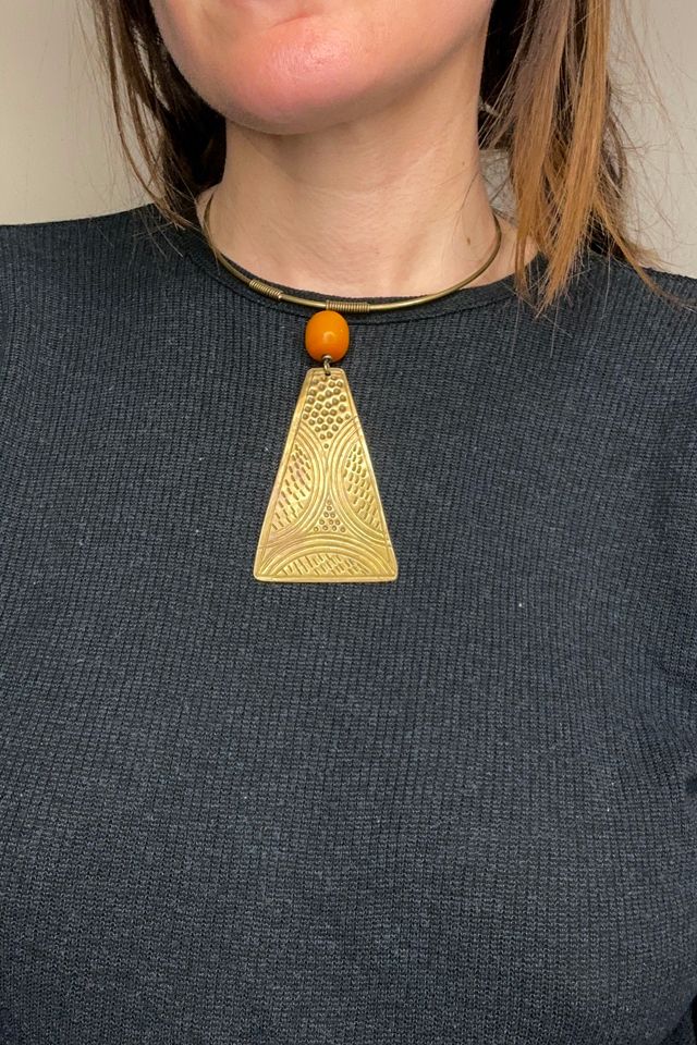 Vintage 1970s Brass Modernist Choker Selected by Cherry #2