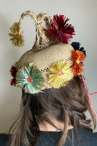1960s Exotic Straw Hat Selected by Cherry