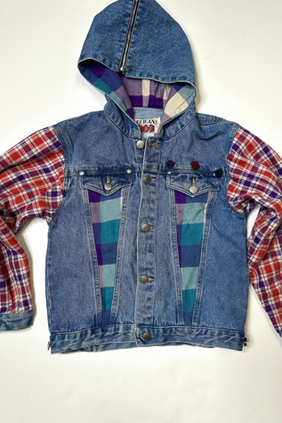 1990s Grunge Denim and Flannel Jacket Selected by Cherry