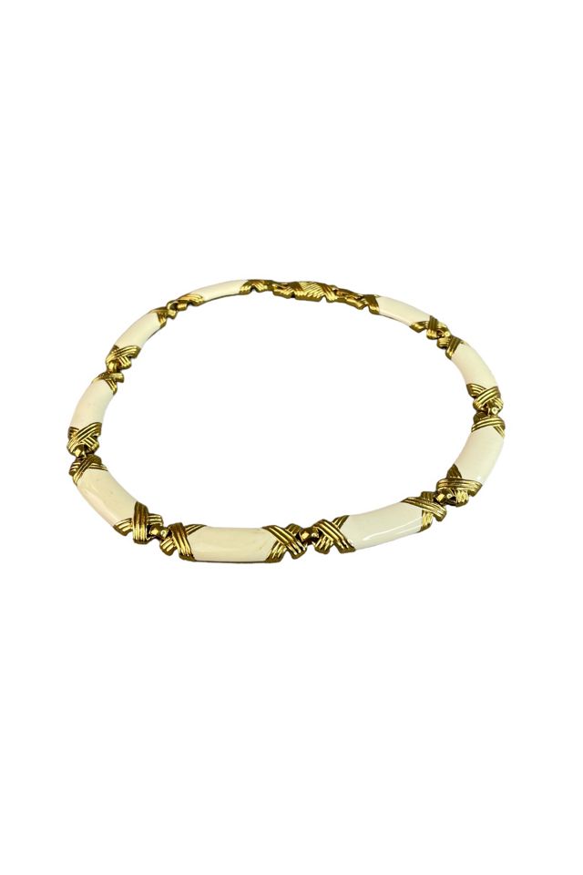 Vintage Monet Ivory And Gold Necklace Selected By Ankh By Racquel #1