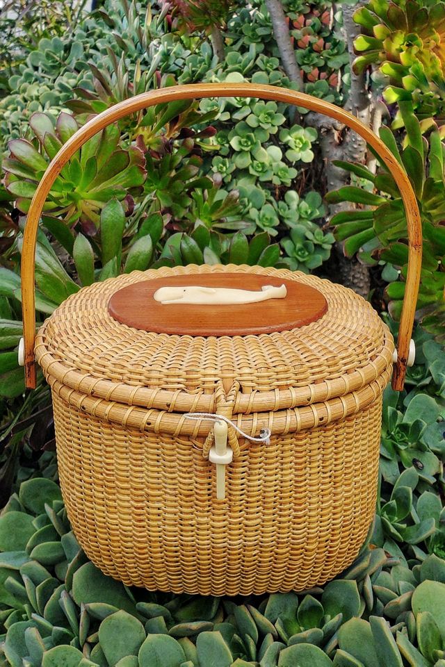 Vintage 1960's Rattan Basket Purse Selected by Garbage Soup