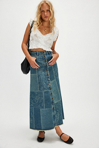 Spell Road Trip Denim Maxi Skirt | Free People