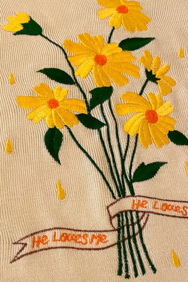 1970s Vintage Love Me Love Me Not Sweater Selected by BusyLady Baca & The Goods #1