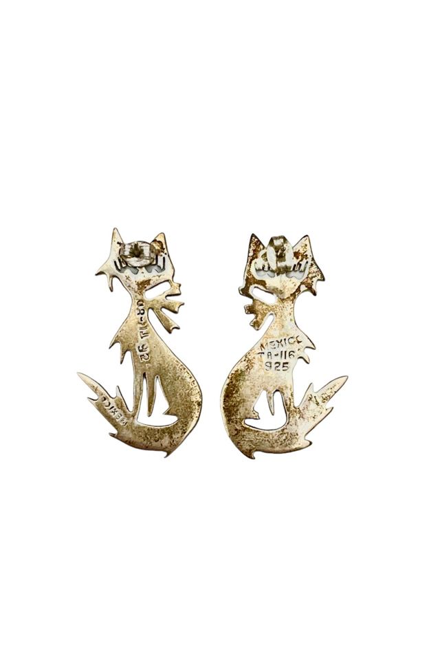 Vintage Silver Pretty Kitty Earrings Selected by BusyLady Baca &  The Goods #1