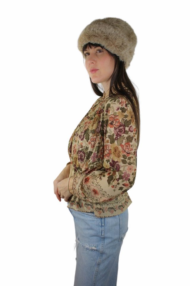 1970s Sheer Floral Cinched Waist Long Sleeve Selected By Moons + Junes Vintage #2