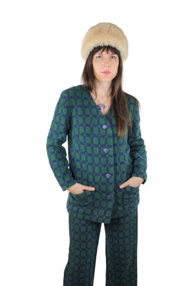 1970s Handmade Plaid Pant Suit Set Selected By Moons + Junes Vintage #1