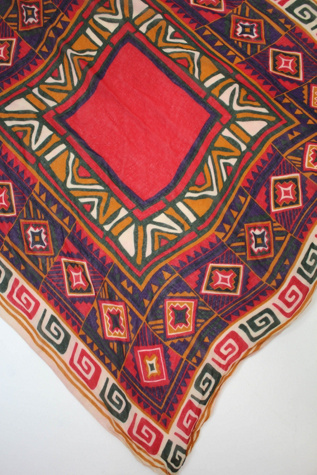 Vintage Southwestern Vibrant Cotton Tube Scarf Selected By Moons + Junes Vintage