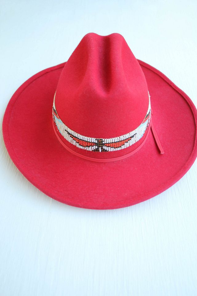 1980s Red Wool Bailey Ranger Western Cowboy Hat Selected By Moons + Junes Vintage #1