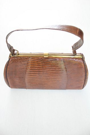 1950s Lizard Leather Hand Bag Selected By Moons + Junes Vintage