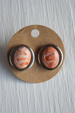 Женские серьги Moons + Junes Vintage 1960s Vintage Desert Swirl Silver Selected, цвет: Розовый — фото 3