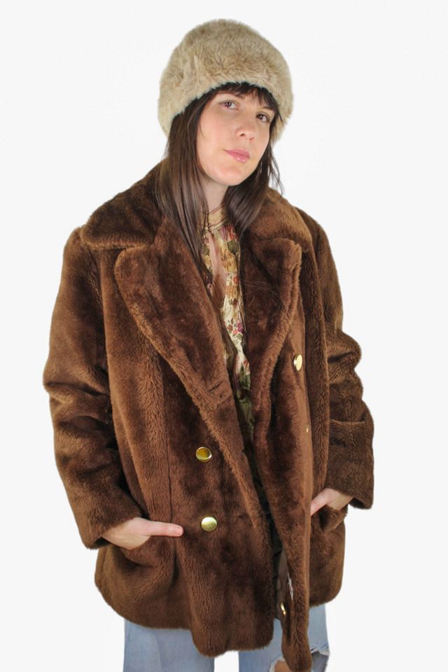 Free People double breasted faux 2024 fur coat