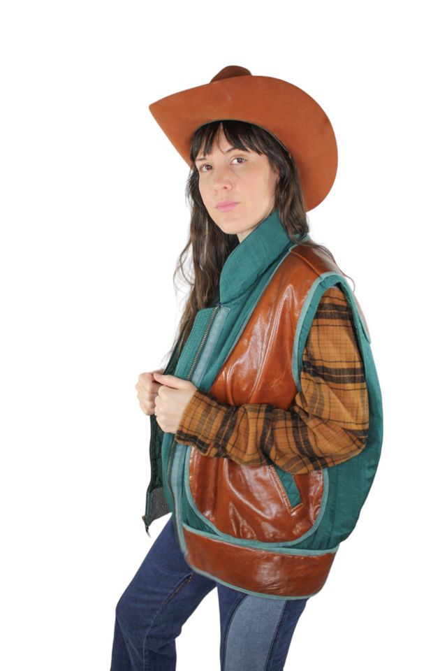 1970s Unisex Faux Leather Sporty Vest Selected By Moons + Junes Vintage #1
