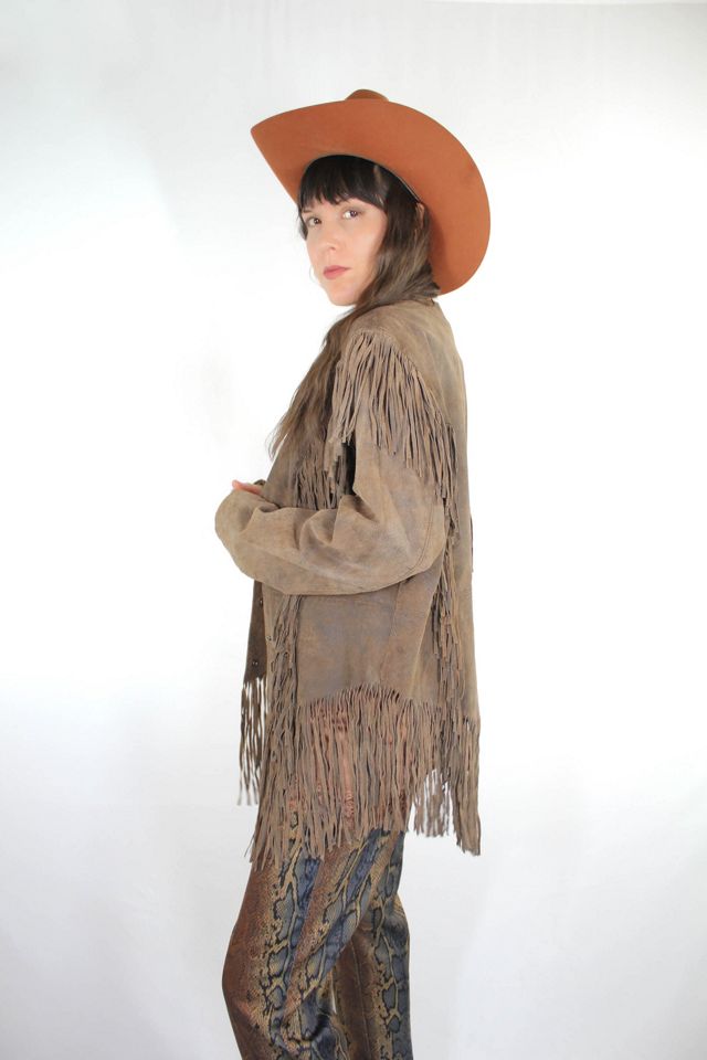 1980s Western Fringe Suede Leather Jacket Selected By Moons + Junes Vintage #1