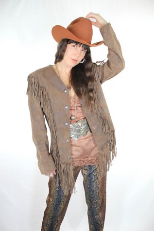 1980s Western Fringe Suede Leather Jacket Selected By Moons + Junes Vintage